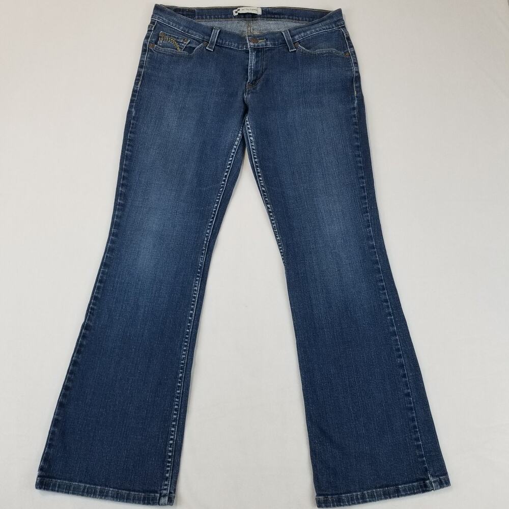 Levis 524 Jeans Size 11 Blue Too Superlow Bootcut Flare Dark Wash Stretch 90s
